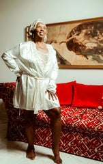 Danielle Ivory Lace Robe