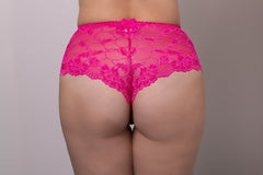 Lady in Hot Pink Lace Brief